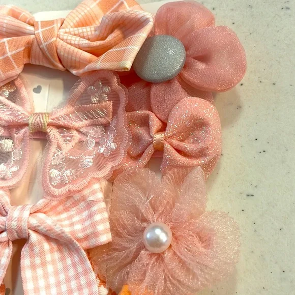 🎉2xHP🎉NWT Yeepsys Pink Fashion Hair Bows Set of 8 - Picture 5 of 7